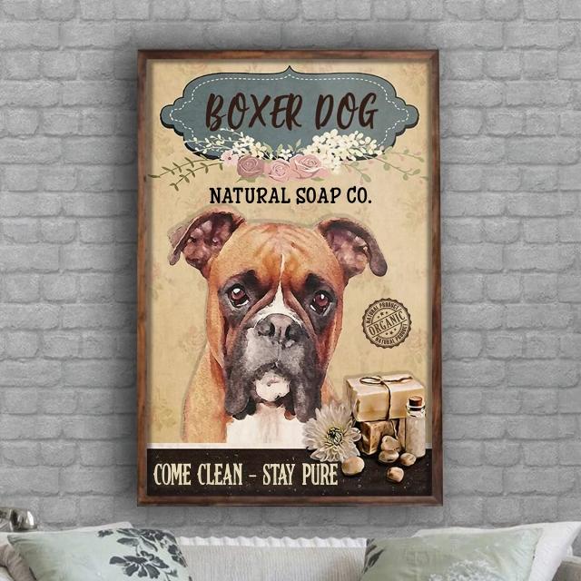 Boxer Dog Natural Soap Company Poster